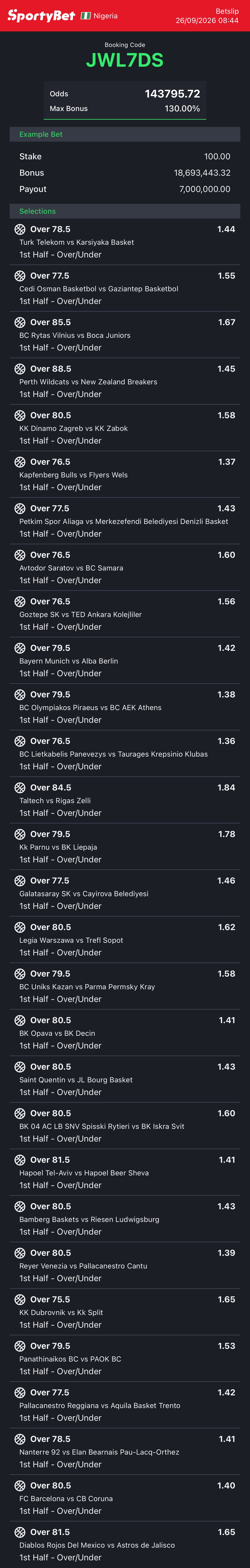 N605 to win N200,000,000 Bet Code today