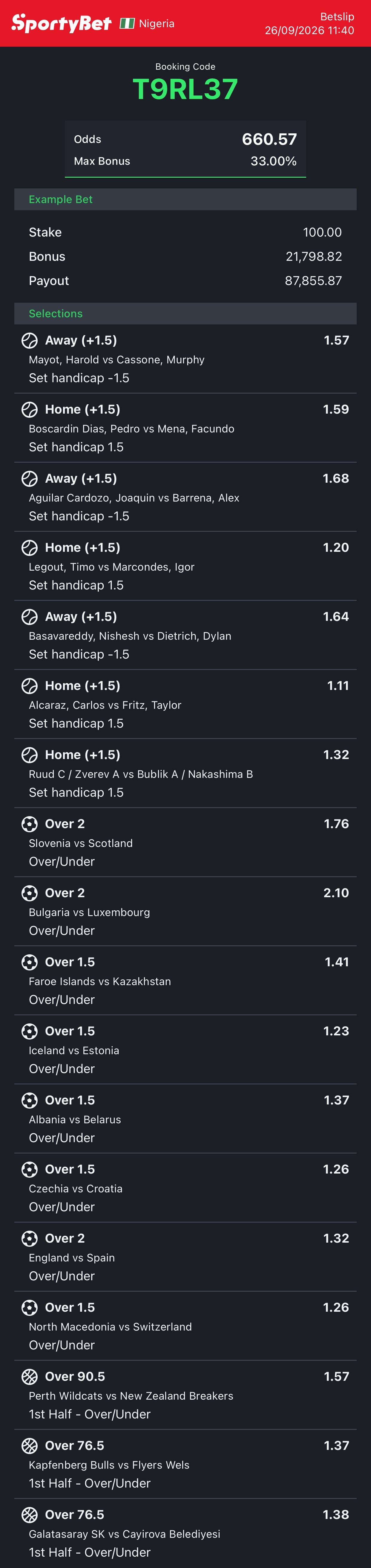 660 Odds Basketball bet code